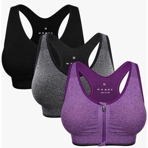 Women's Zip Front Sports Bra
